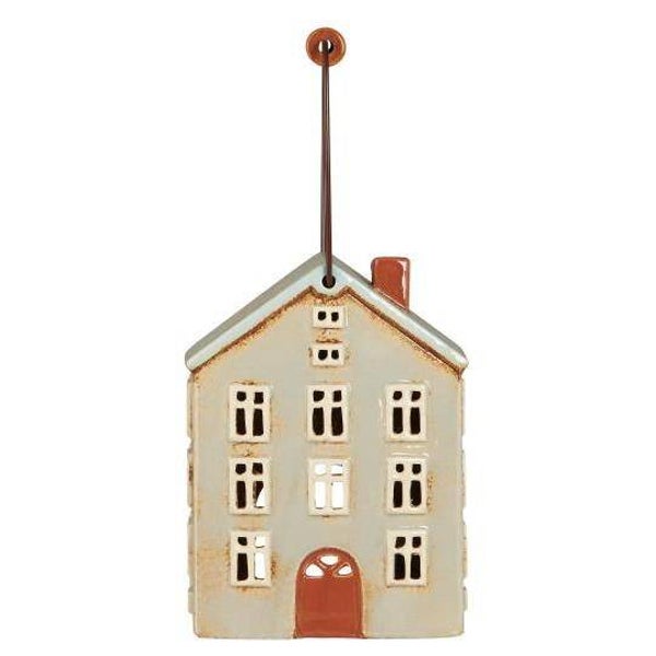 Ib-Laursen House f/tealight Nyhavn w/wooden handle brown door 27669-18