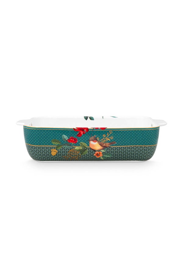 *Baking Dish Rectangular Winter Wonderland Squirrel Green. 51.019.004