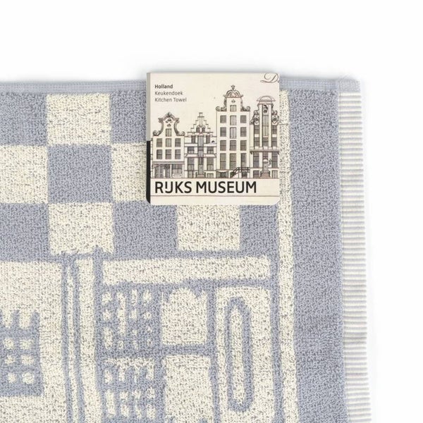 Bunzlau Castle  Kitchen Towel Canal Houses Grey  6031