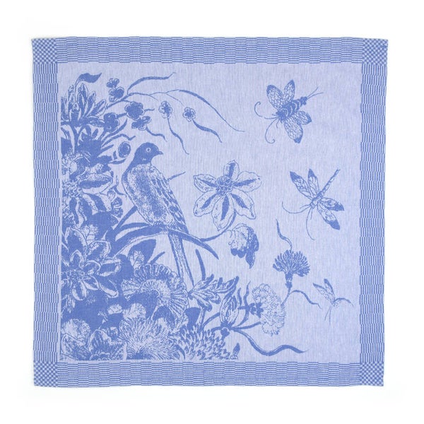 Bunzlau Castle Tea Towel Delfts Blue Bird Royal blue GOTS  6044.