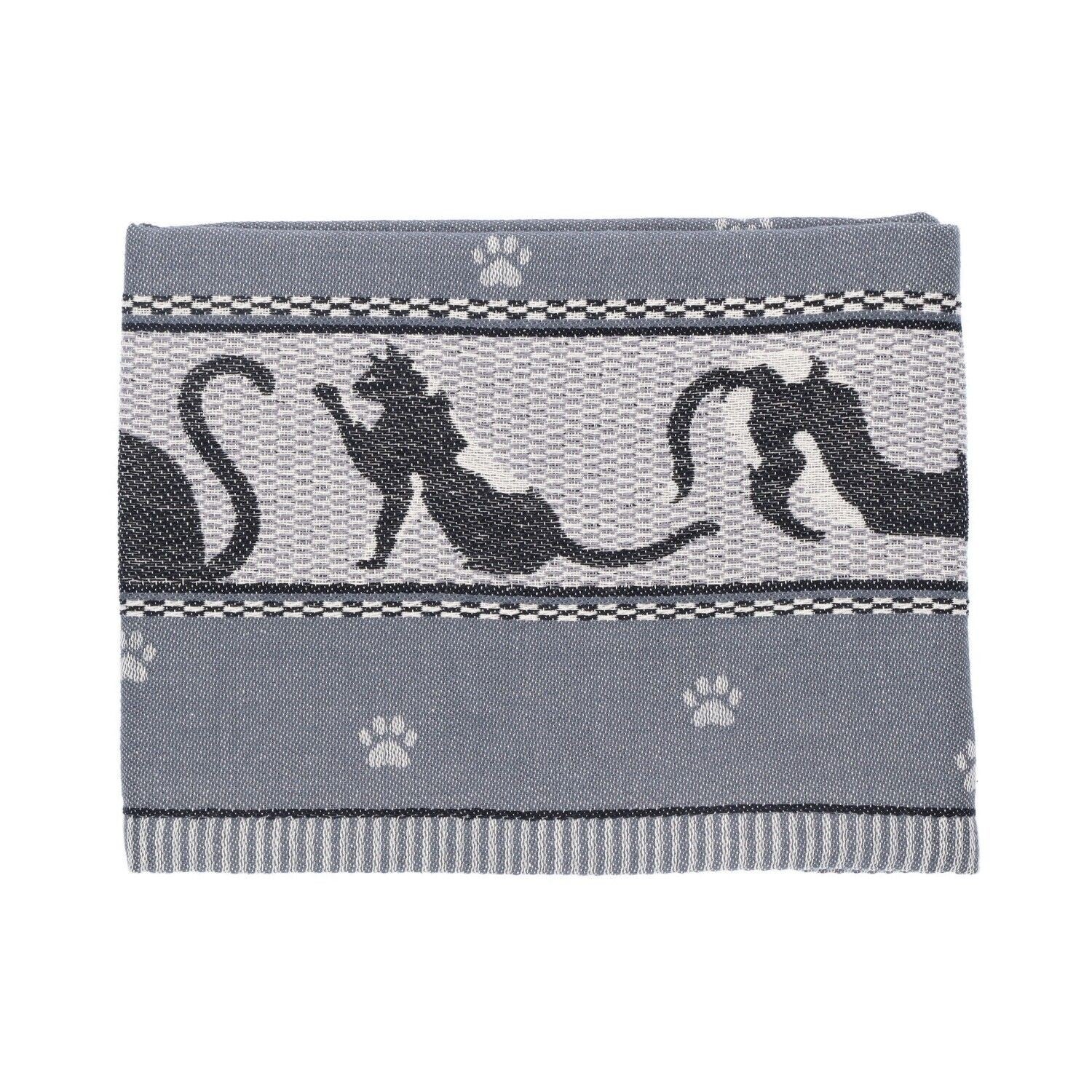 Bunzlau Castle  Tea Towel Cats Anthracite GOTS  6306-G