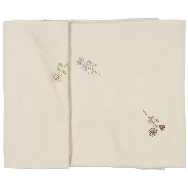 Ib-Laursen Table cloth Flora butter cream w/embroidered flowers  6345-82
