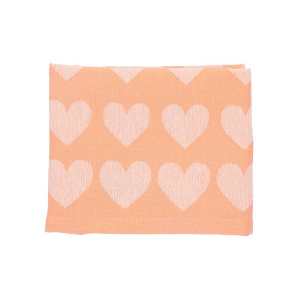 Bunzlau Castle Tea Towel Hearts Orange GOTS  6443-G