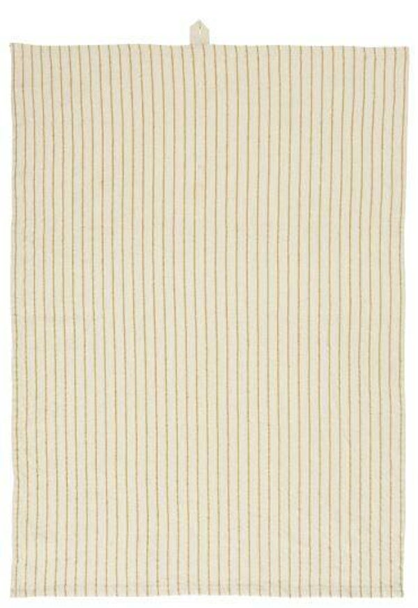 IB-LaursenTea towel natural w/small mustard stripes  66001-03