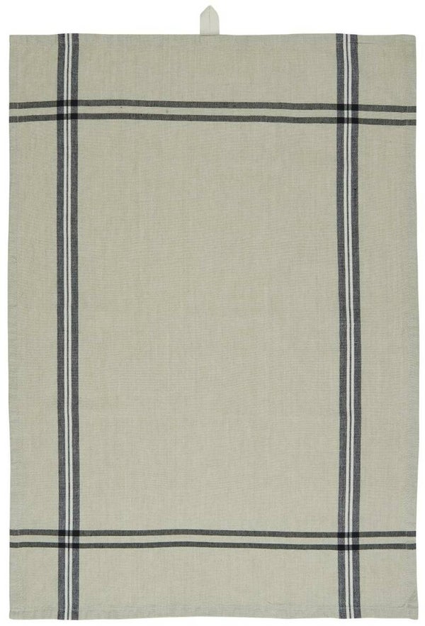 IB-LaursenTea towel organic beige w/black stripes  66018-24
