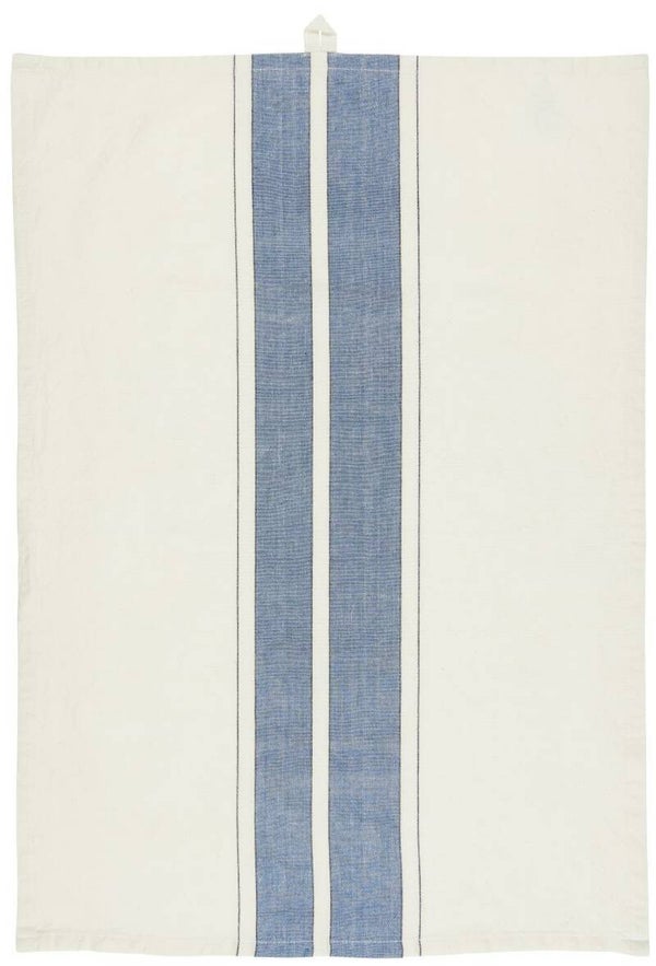 Ib-Laursen Tea towel w/blue and thin black stripes  66045-13