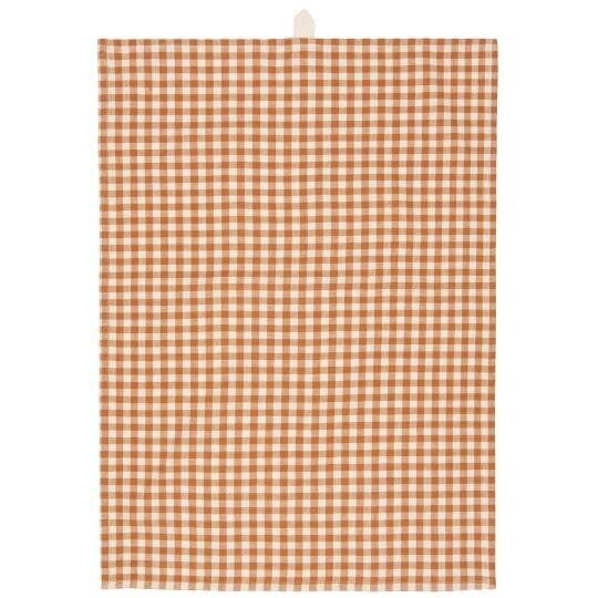 Ib-Lauren Tea towel Rasmus rustic brown w/small natural checks  66109-49