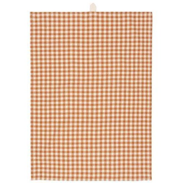 Ib-Lauren Tea towel Rasmus rustic brown w/small natural checks  66109-49