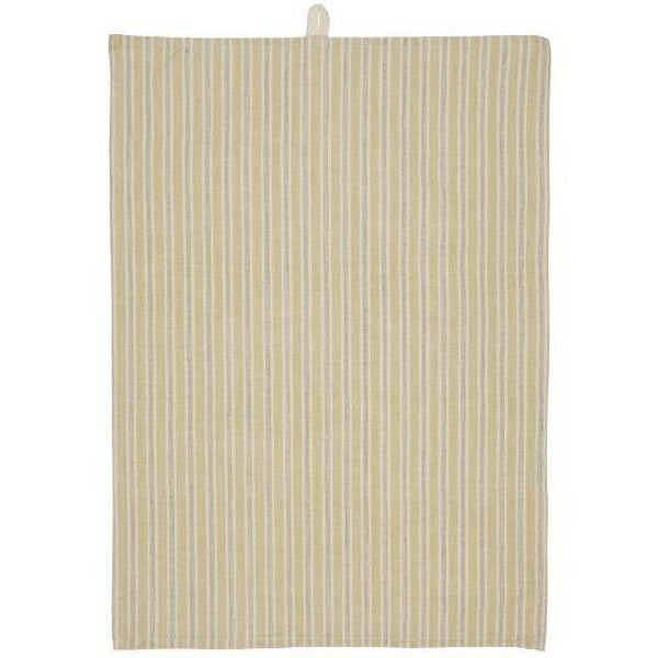 Ib-Laursen Tea towel August natural w/blue and white stripes  66132-30