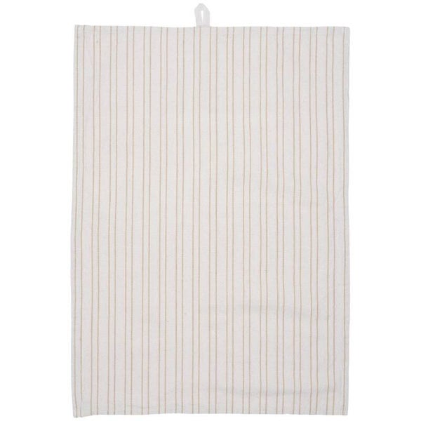 Ib-Laursen Tea towel Liam natural w/thin brown stripes  66129-14