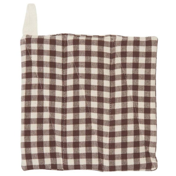 Ib-Laursen  Pot holder Thor dark brown w/small natural checks  66130-20