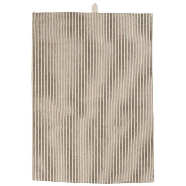 Ib-Laursen Tea towel Villads natural w/grey and black stripes  66169-18