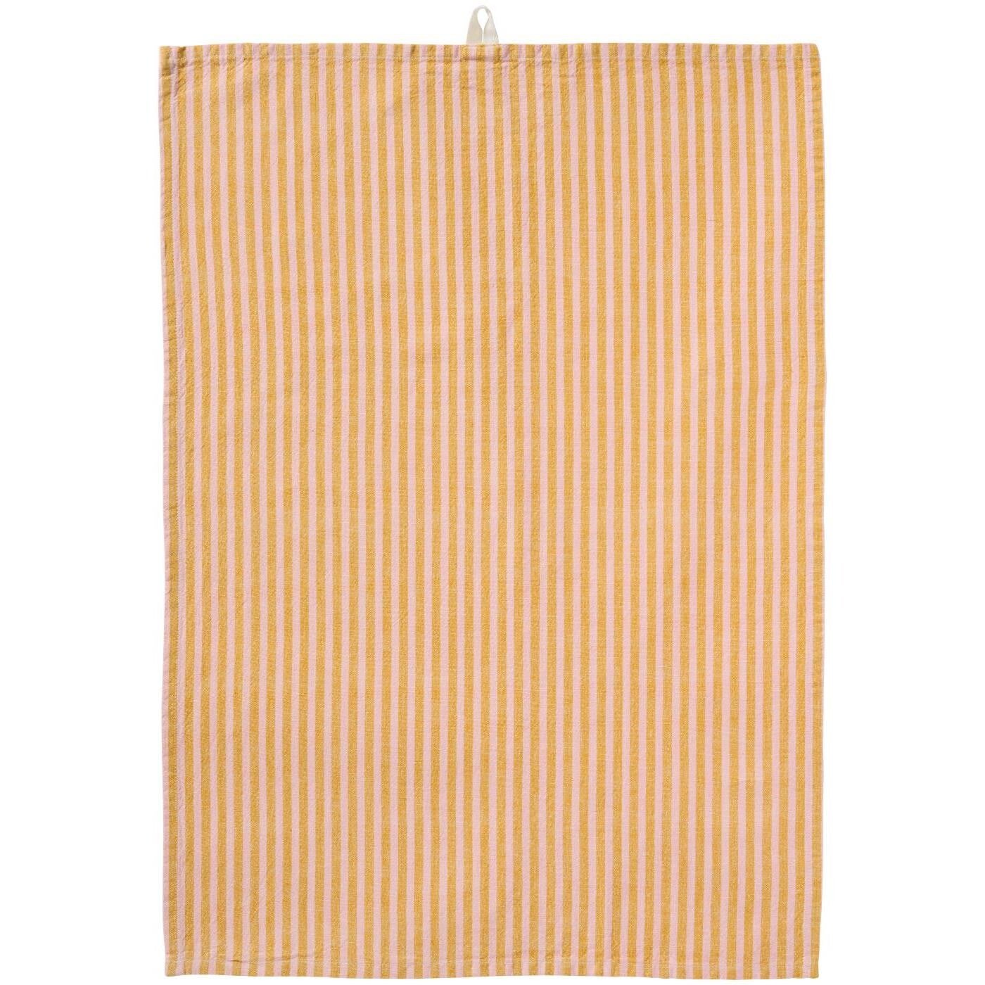 Ib-Laursen  Tea towel Linea w/mustard and light pink thin stripes  66231-00