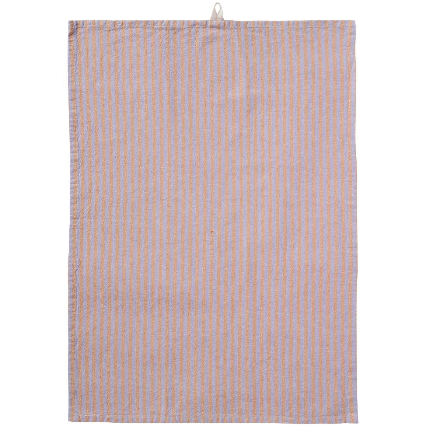 Ib-Laursen Tea towel Linea w/purple and rustic brown thin stripes  66232-00