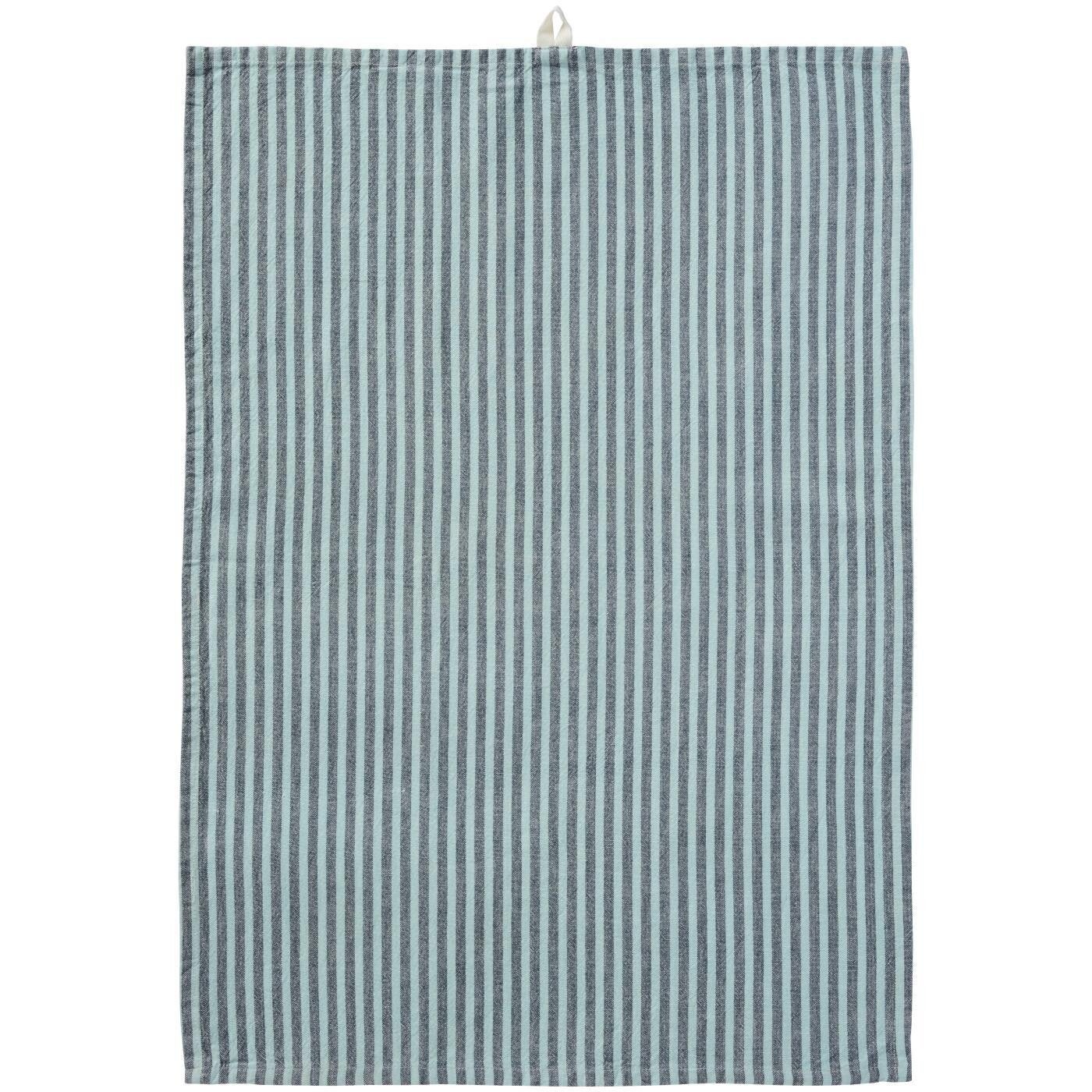 Ib-Laursen  Tea towel Linea w/grey and turquoise thin stripes  66234-00