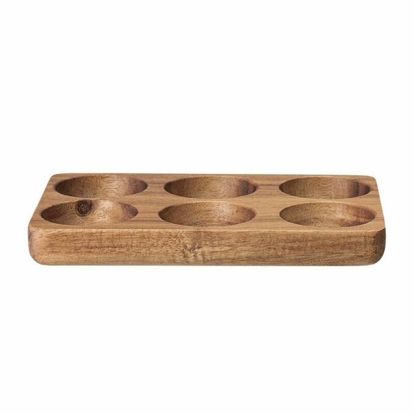 Bloomingville Brown Acacia Wood Egg Holder (Holds 6 eggs) 82040116