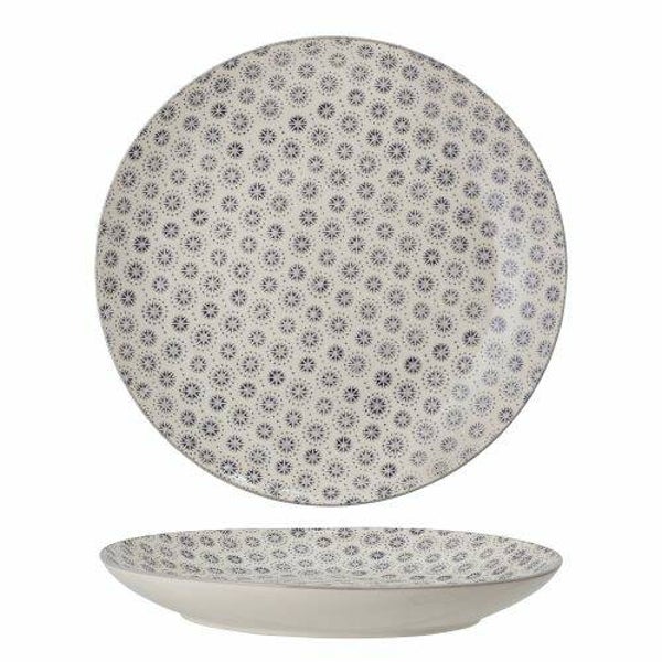 Bloomingville Elsa Plate, Grey, Stoneware  Ø25 cm, 82048261