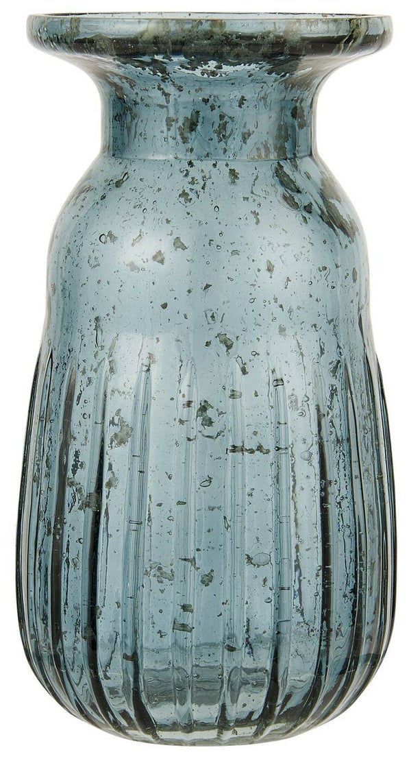 Ib-Laursen Hyacinth vase pebbled glass petrol  8645-46