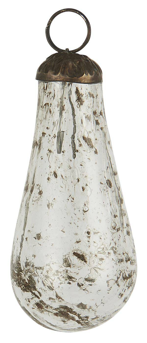 Ib-Laursen Christmas ornament drop pebbled glass clear  8648-00