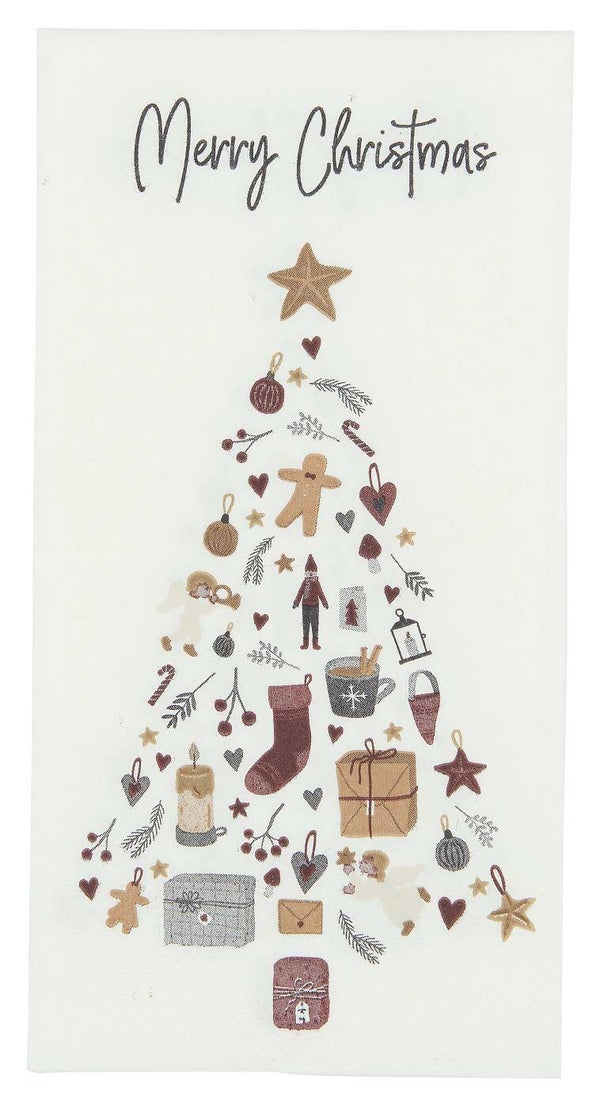Ib Laursen Paper Napkins Merry Christmas with Christmas Tree 16 pcs 9572-00