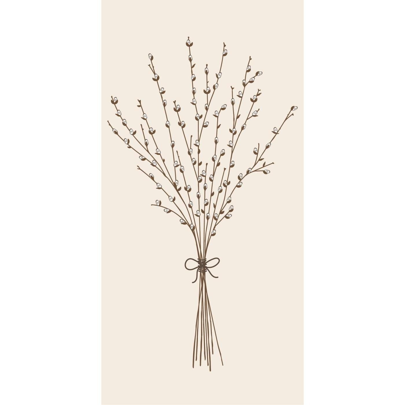 Ib-Laursen Napkin 10x20 cm willow branches w/catkins 16 pcs/pck  95880-00