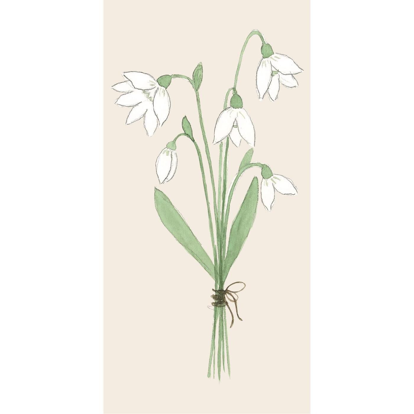 Ib-Laursen  Napkin 10x20 cm snowdrops 16 pcs/pck  95883-00