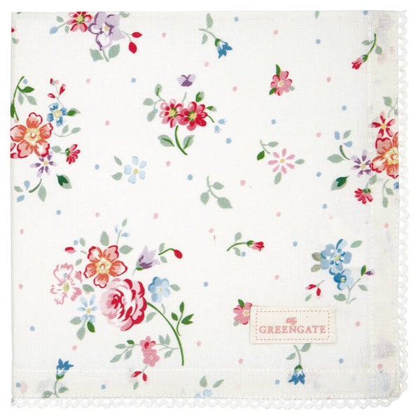 GreenGate Napkin with lace Belle white    COTNAPWLBLL0108