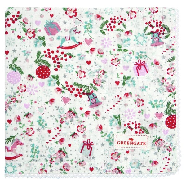 GreenGate Cloth Napkin with Lace Carol White