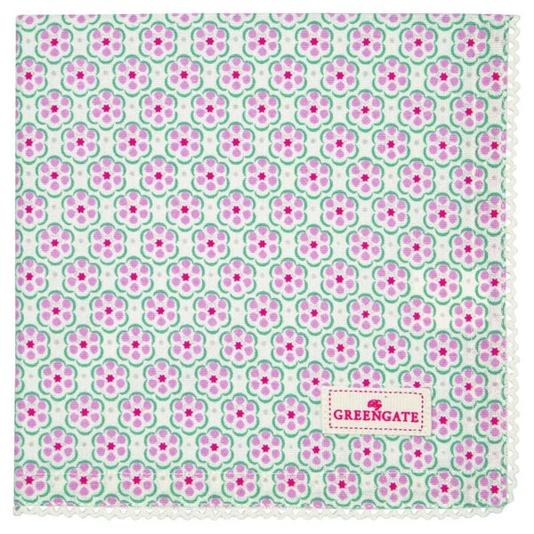 GreenGate Cloth Napkin with Lace Leah Pale Pink