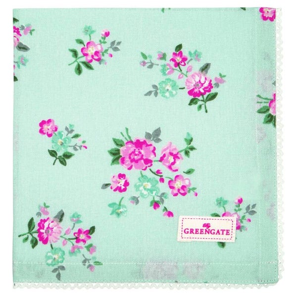 GreenGate Cloth Napkin with Lace Sonia Pale Blue