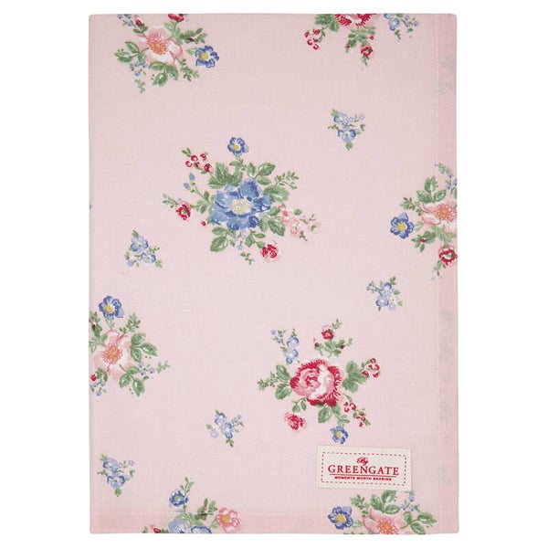 GreenGate  Tea towel Roberta pale pink    COTTEAROB1912