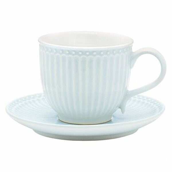 GreenGate Stoneware Cup & Saucer Alice Pale Blue  STWCUPSAALI2906