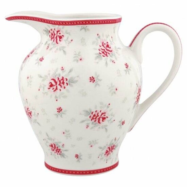 GreenGate Creamer Round Flora White
