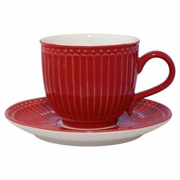 GreenGate Cup with Saucer Alice Red