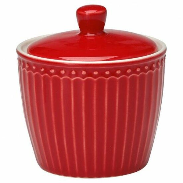 GreenGate Sugar Pot Alice Red 10 cm