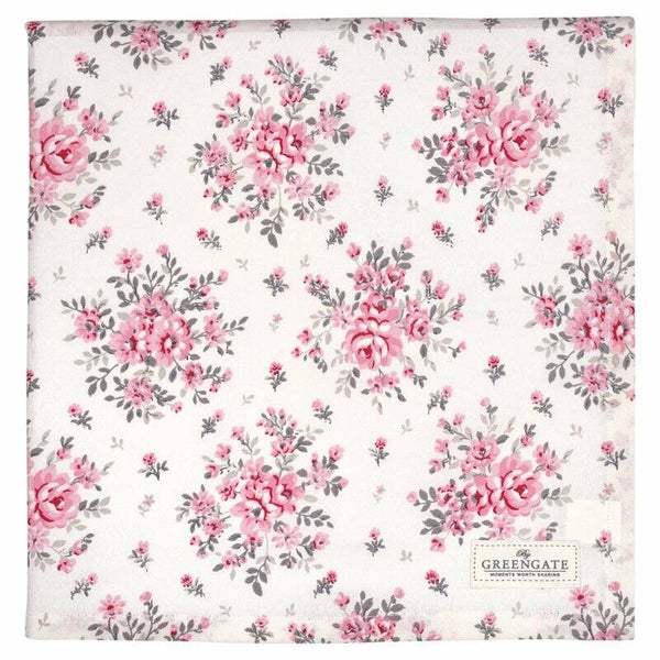 GreenGate Tablecloth Flora White 140 x 140 cm