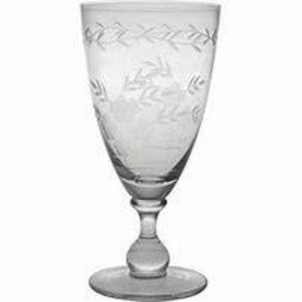 GreenGate Wine Glass with Cutting - Clear - Small H 16 cm