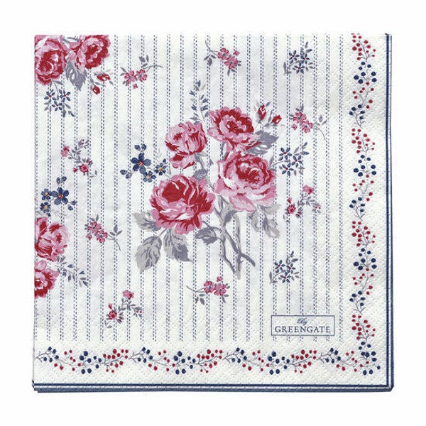 GreenGate Paper Napkins Elisabeth White Large 20 pcs