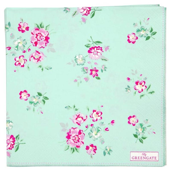 GreenGate Paper Napkins Sonia Pale Blue Large 20 pcs