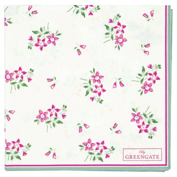GreenGate Paper Napkins Avery White Small 20 pcs