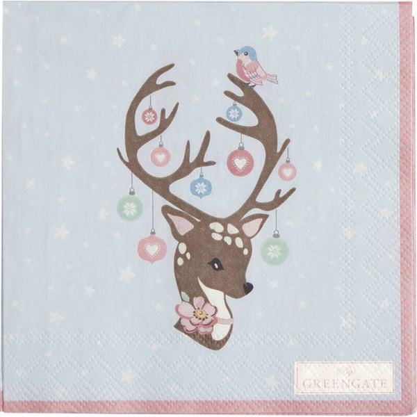 GreenGate  Napkin Dina pale blue small 20pcs  PAPNAPSDIN2912