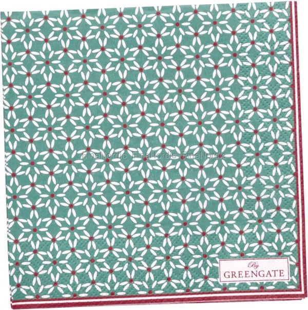 GreenGate Paper Napkins Juno Green Small 20 pcs