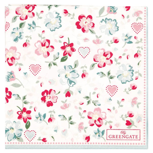 GREENGATE NAPKIN SMALL MERLA WIT 20PCS LIMITED EDITION