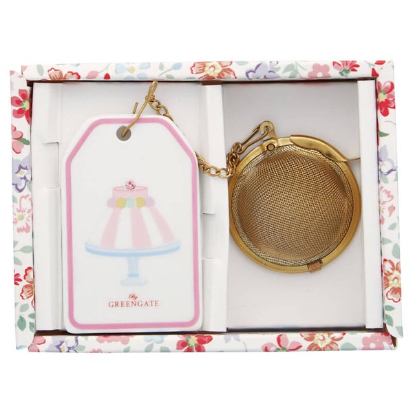 GreenGate  Tea infuser Tenna white w/chain   STEINFWTEN0104