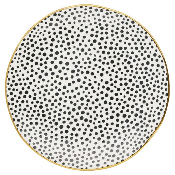 GreenGate Plate 20 cm  Dot Black with Gold