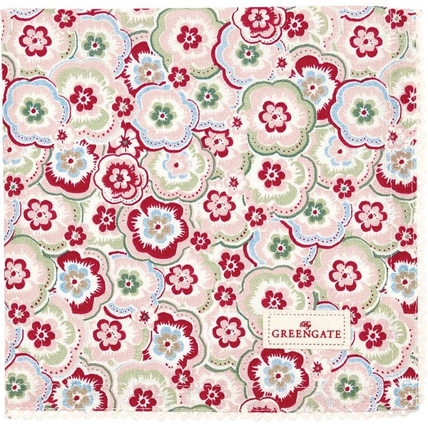 GreenGate  Napkin with lace Selma pale pink  COTNAPWLSEL1908