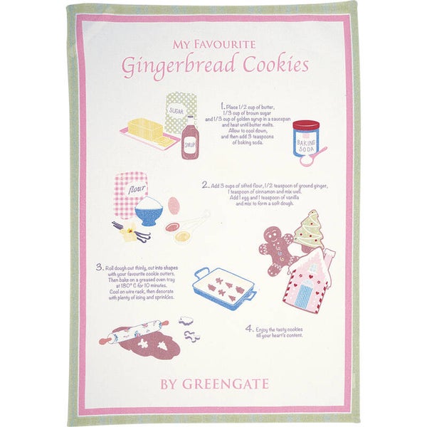 GreenGate Tea Towel Piece printed Laura White  COTTEAPPLRA0112