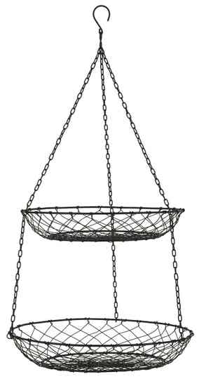 IB-Laursen Kitchen hanger w/2 round baskets  5184-25