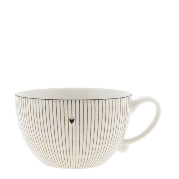 Bastion Soup Bowl White /edge Black Sm Stripes 13 cm  LI/SOUP BO S 007BC