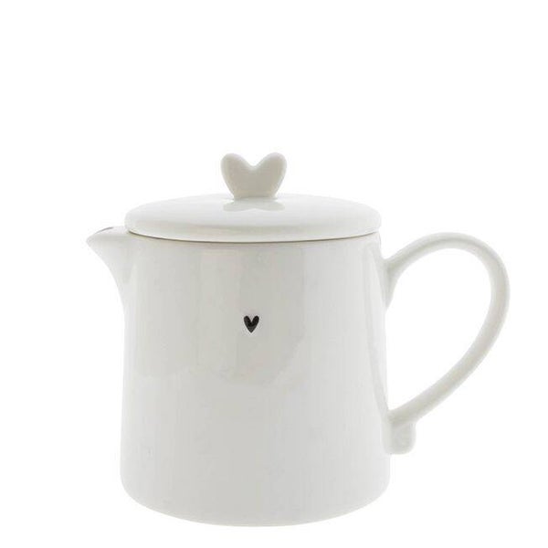 Bastion Teapot White with little heart  LI/TEAPOT HE 007BL